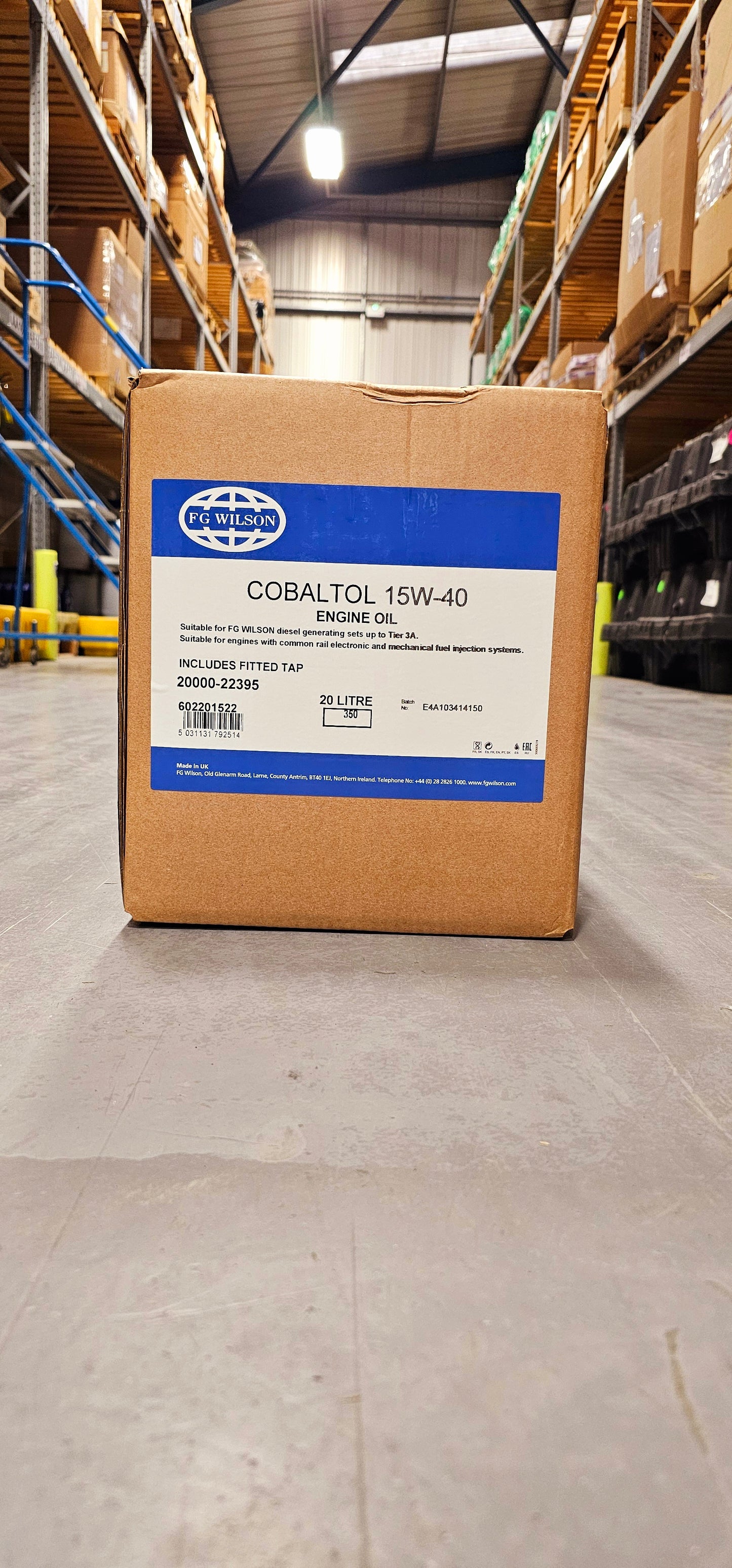 FG WILSON / PERKINS COBALTOL ENGINE OIL 15W-40 20L 20000-22395