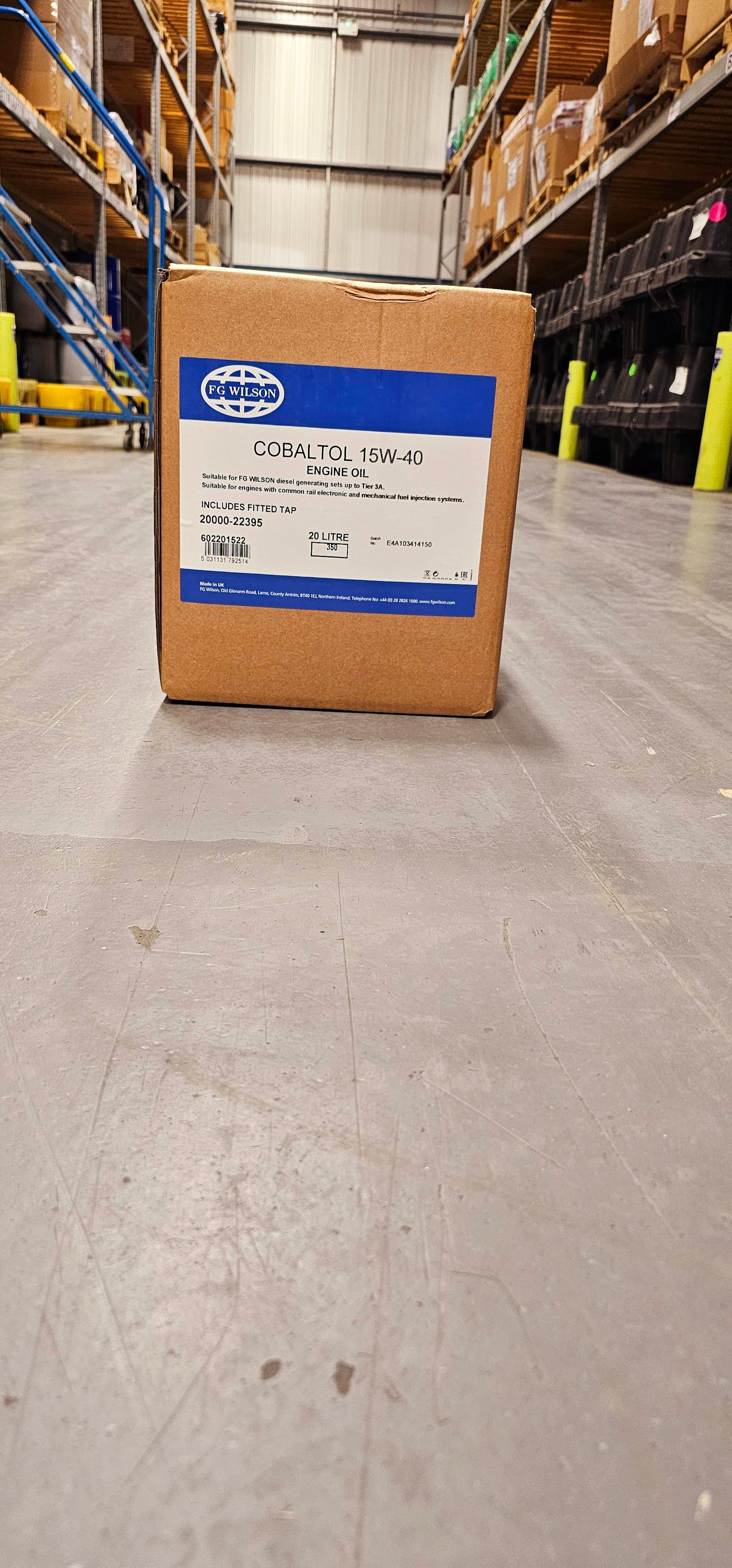 FG WILSON / PERKINS COBALTOL ENGINE OIL 15W-40 20L 20000-22395