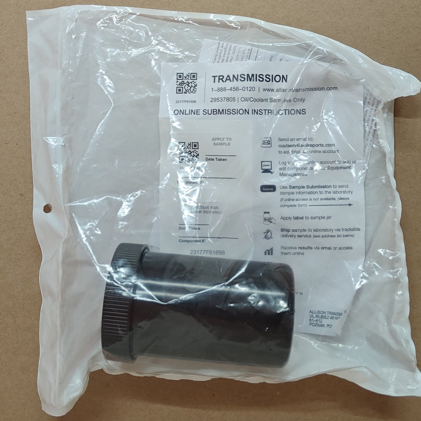 Transmission Fluid Sampling and Analysis Kit Allison Transmission 29537805