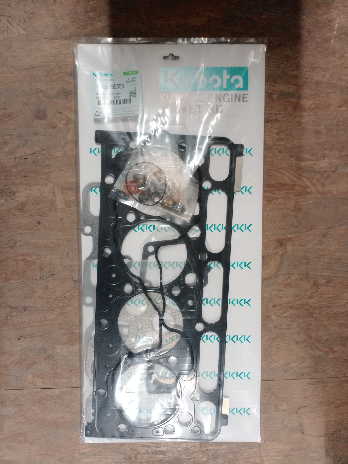 UPPER GASKET KIT COMPLETE GENUINE KUBOTA PARTS 1G78899353