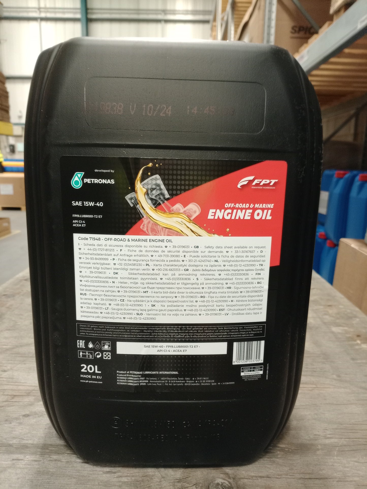 FPT INDUSTRIAL PETRONAS ENGINE OIL 15W-40 OFFROAD & MARINE 20L 71948R41EU