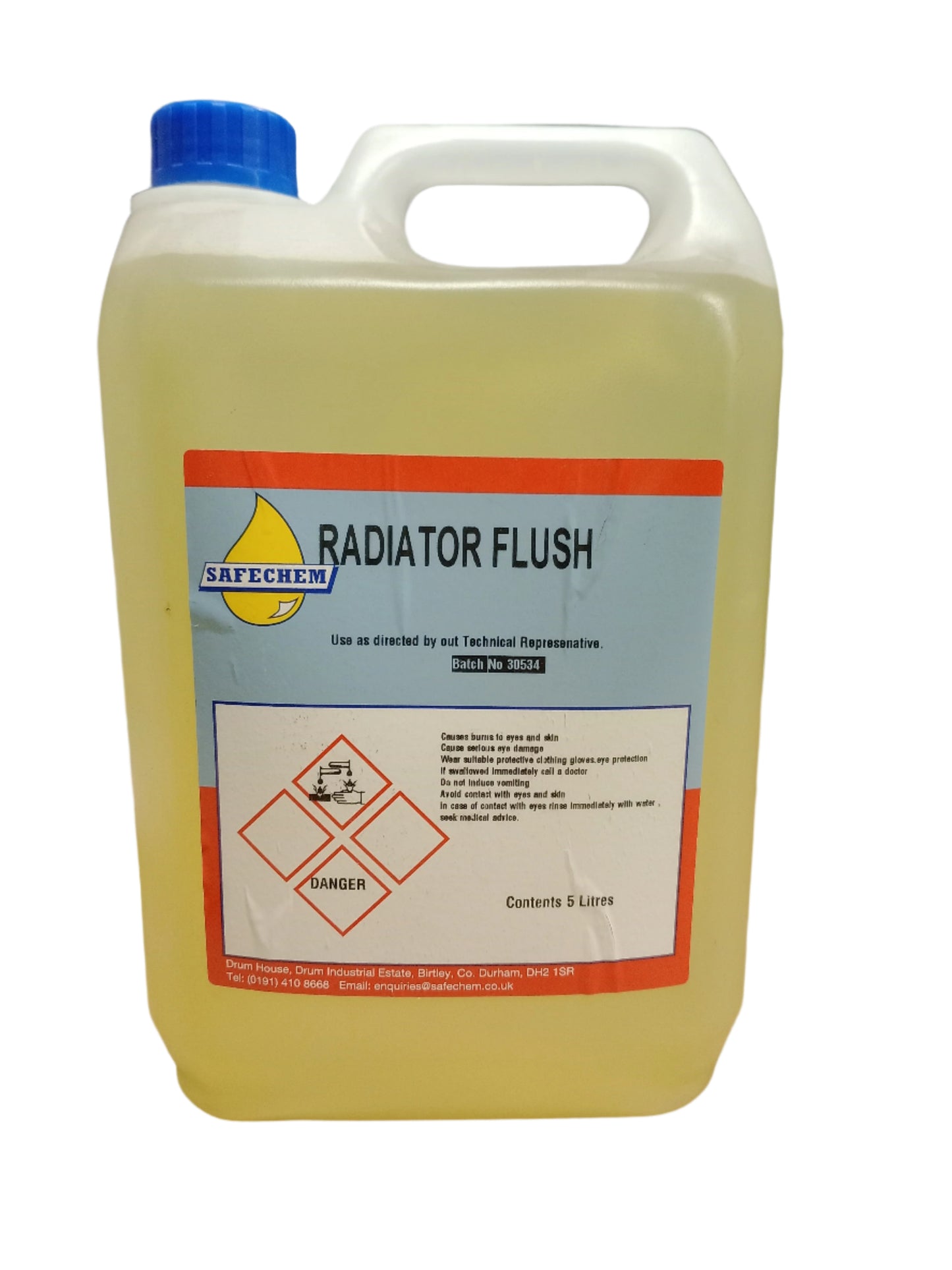 RADIATOR FLUSH SAFECHEM 5L -SUITABLE FOR ALL ON-ROAD & OFF-ROAD WATER COOLED ENGINES