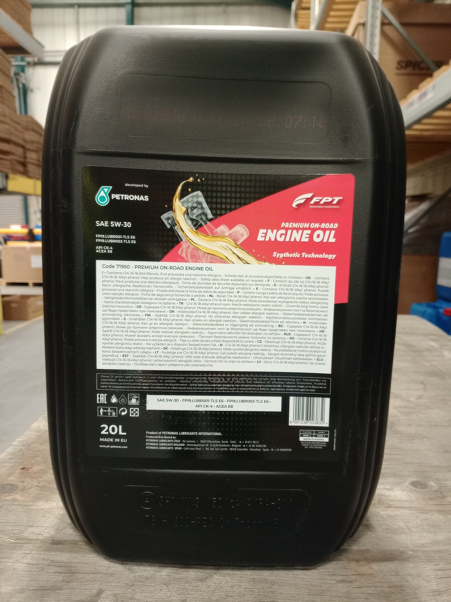 FPT INDUSTRIAL PETRONAS PREMIUM ENGINE OIL 5W-30 ONROAD & HEAVYDUTY 20L 71950R41EU