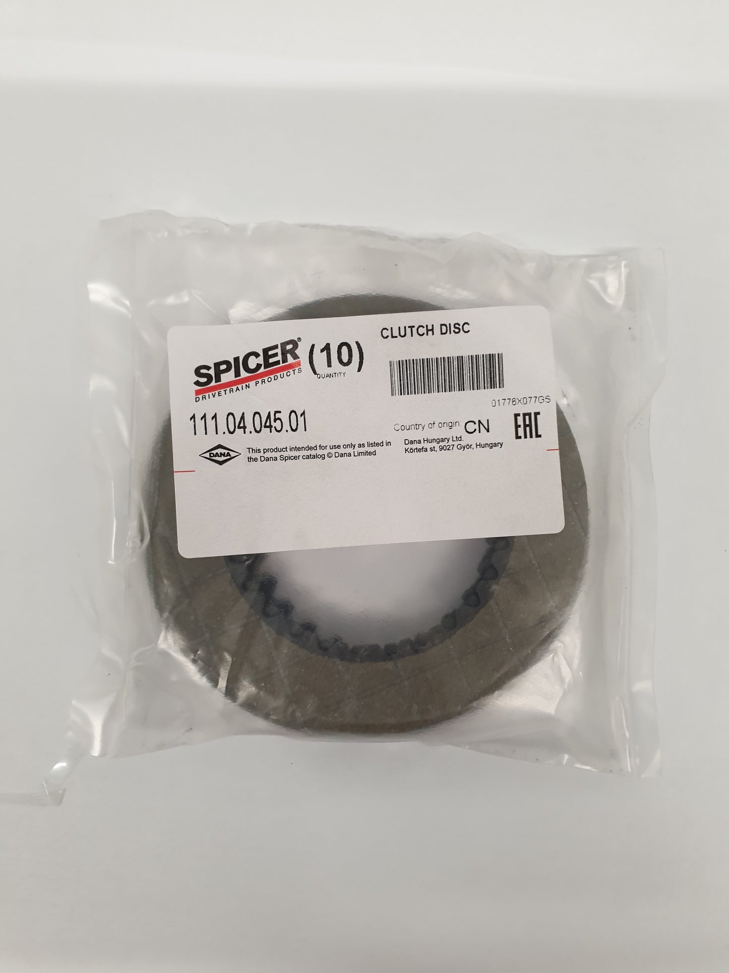 CLUTCH FRICTION DISC GENUINE DANA SPICER PARTS 111.04.045.01 JCB 10/301273