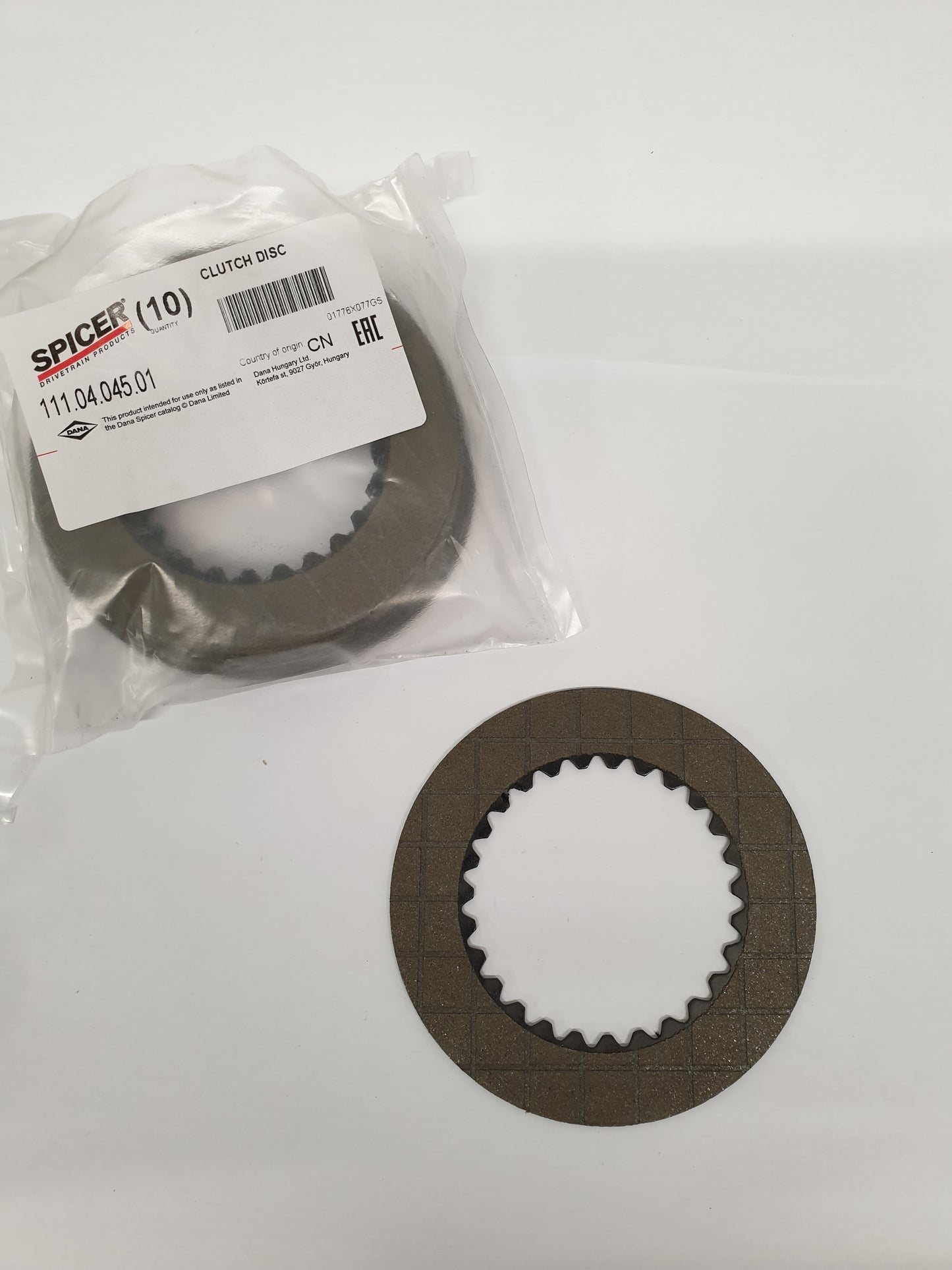 CLUTCH FRICTION DISC GENUINE DANA SPICER PARTS 111.04.045.01 JCB 10/301273