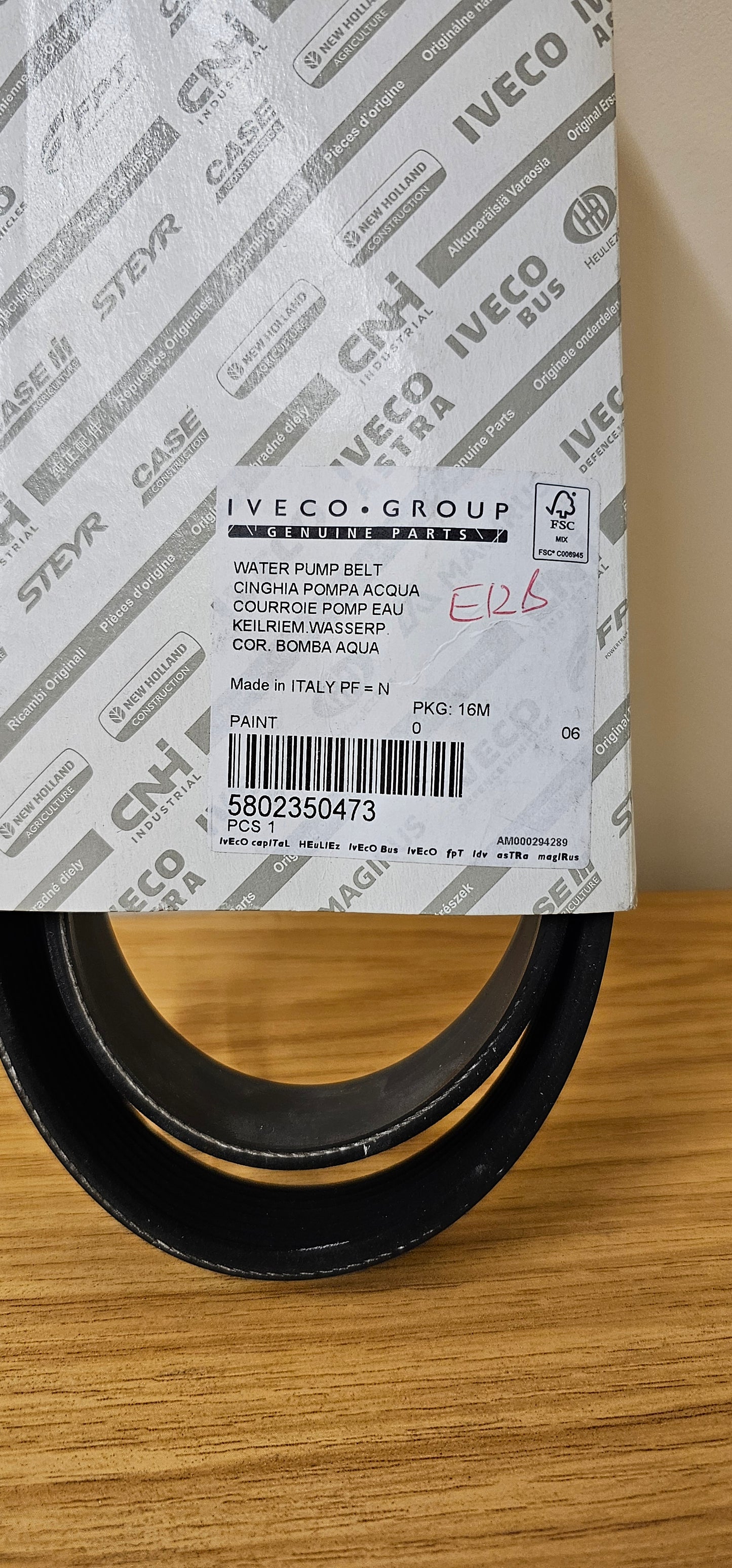 DRIVE BELT GENUINE FPT INDUSTRIAL PARTS 5802350473 / 504013617