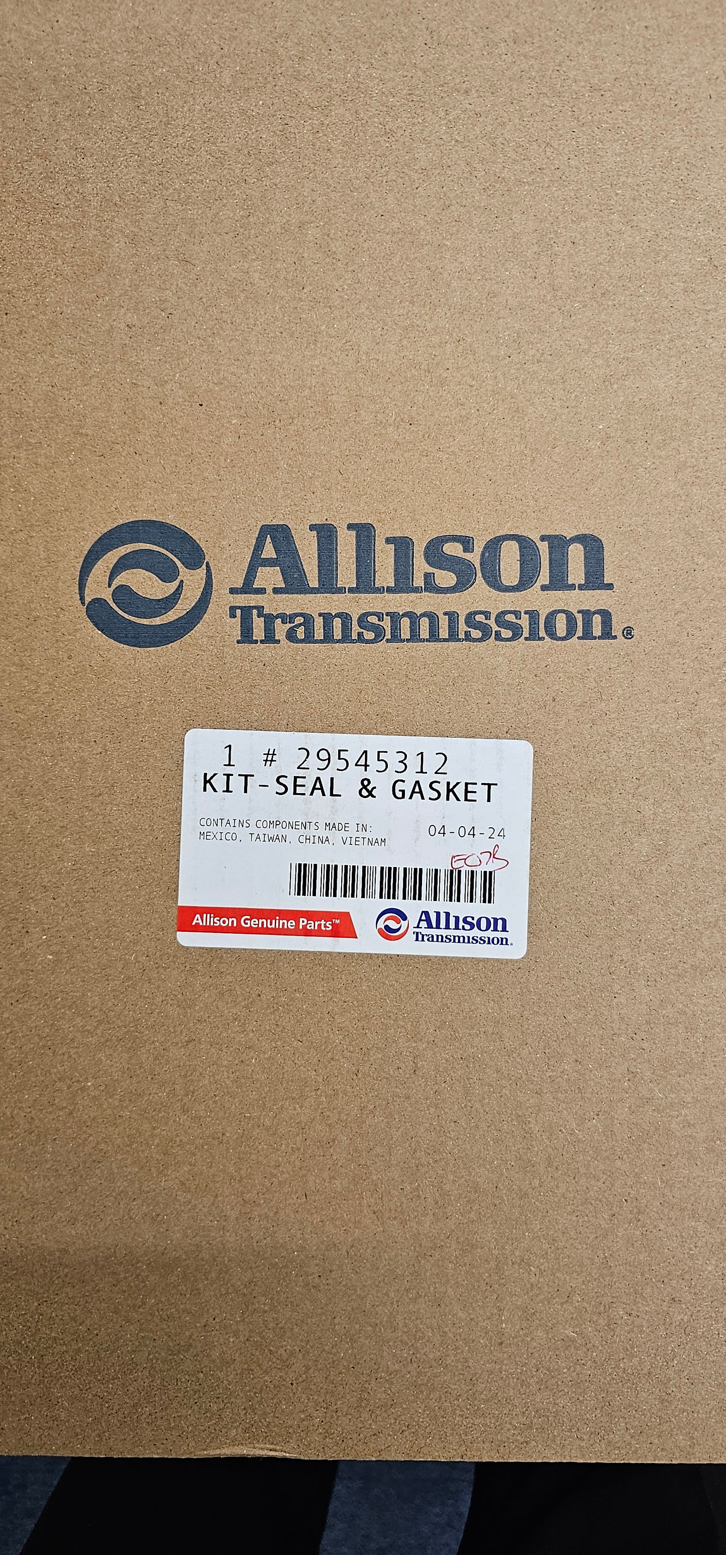 A/T SERVICE GASKET KIT GENUINE ALLISON TRANSMISSION 29545312