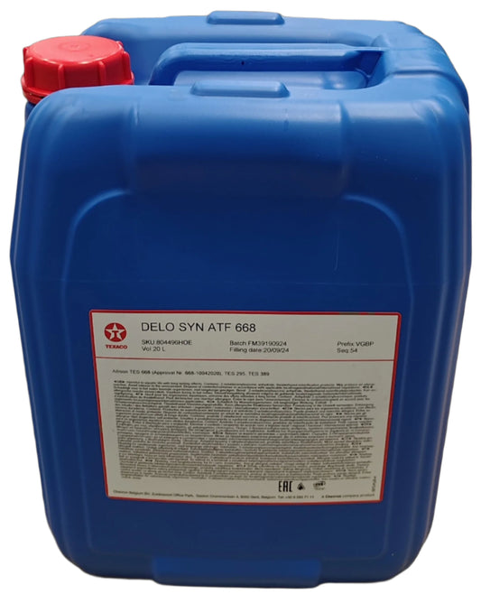 TX DELO SYNTHETIC 20L ALLISON APPROVED TES-668 ATF 804496HOE