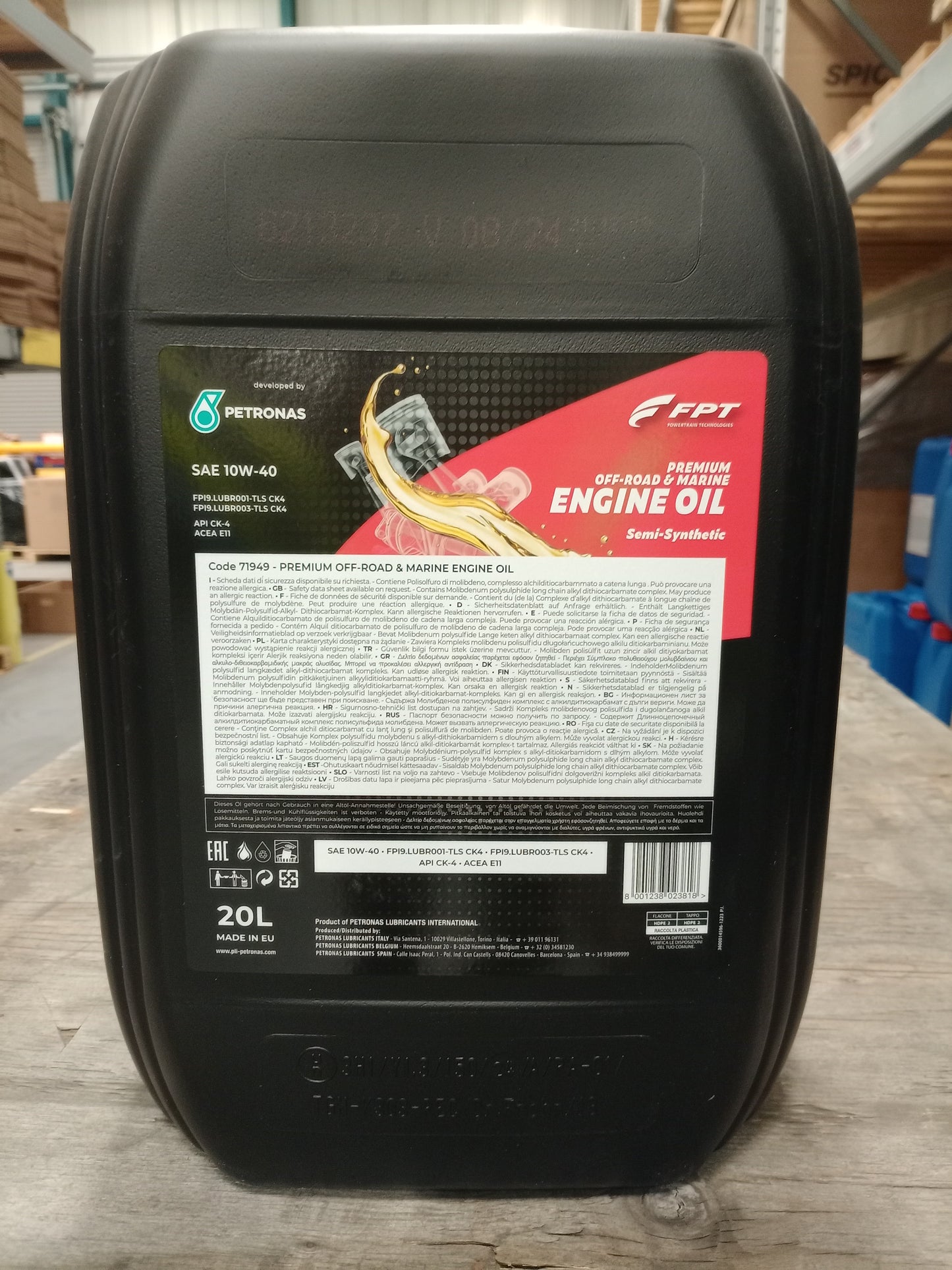 FPT INDUSTRIAL PETRONAS PREMIUM ENGINE OIL 10W-40 OFFROAD & MARINE 20L 71949R41EU