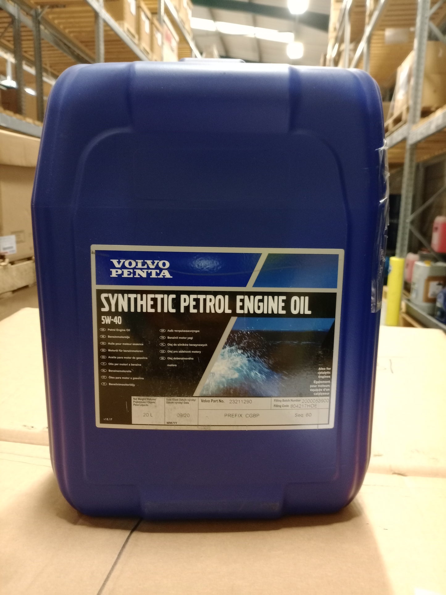 SYNTHETIC PETROL MARINE ENGINE OIL 5W-40 20L VOLVO PENTA 23211290