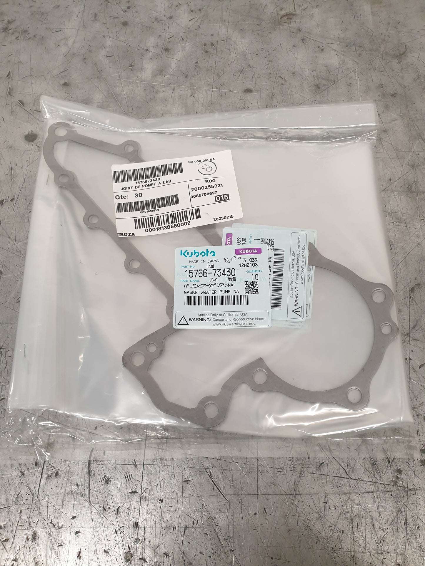 GASKET WATER PUMP NA (M1) - 1576673430