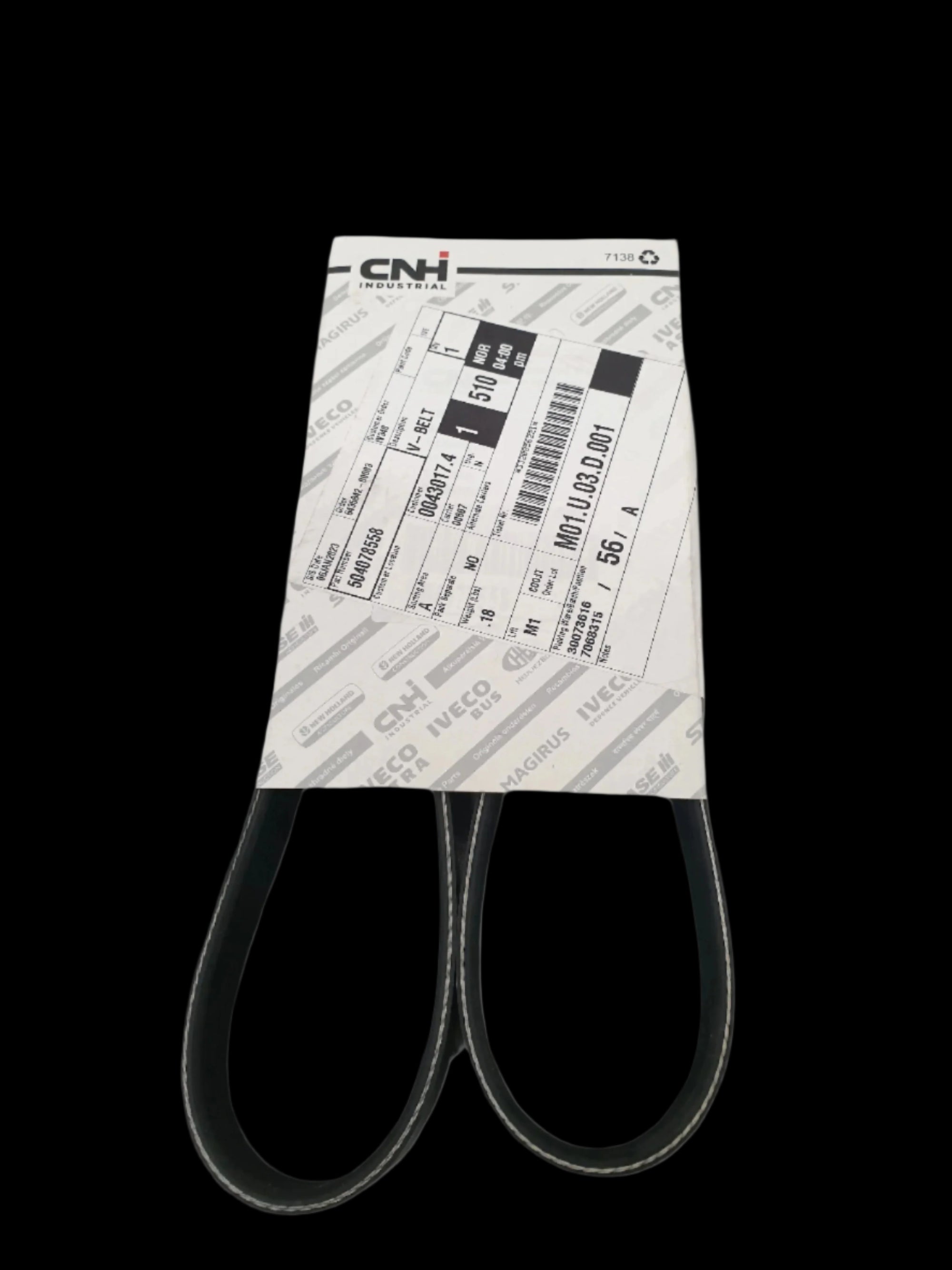 FPT INDUSTRIAL FAN BELT SERPENTINE V-BELT GENUINE OEM 504078558