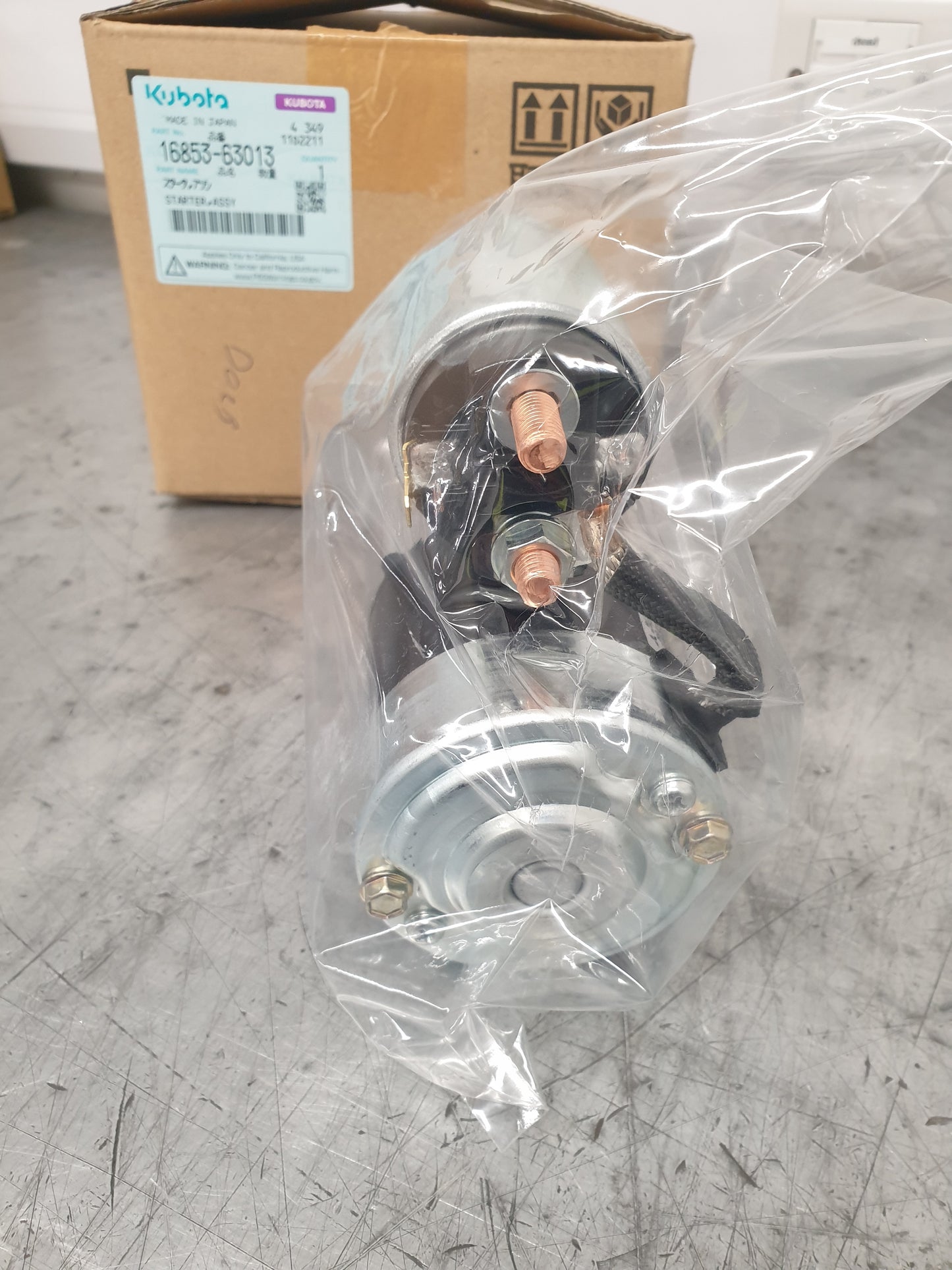 STARTER MOTOR GENUINE KUBOTA PARTS 1685363013