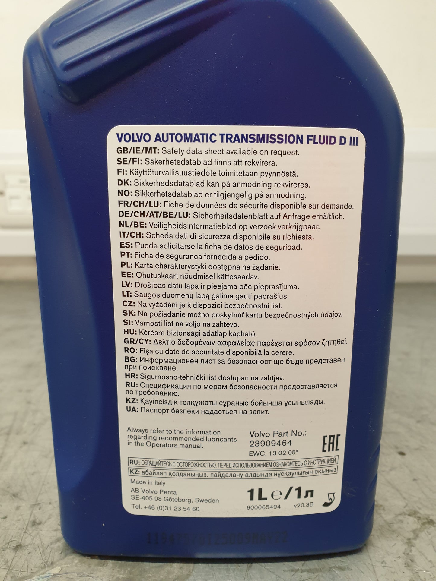 TRANSISSION FLIUD III ATM GENUINE VOLVO PENTA OIL 23909464